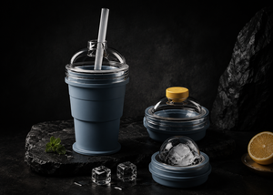 "Foldable Ice Cup – Make Ice Balls & Carry Water, All in One Silicone Bottle"
