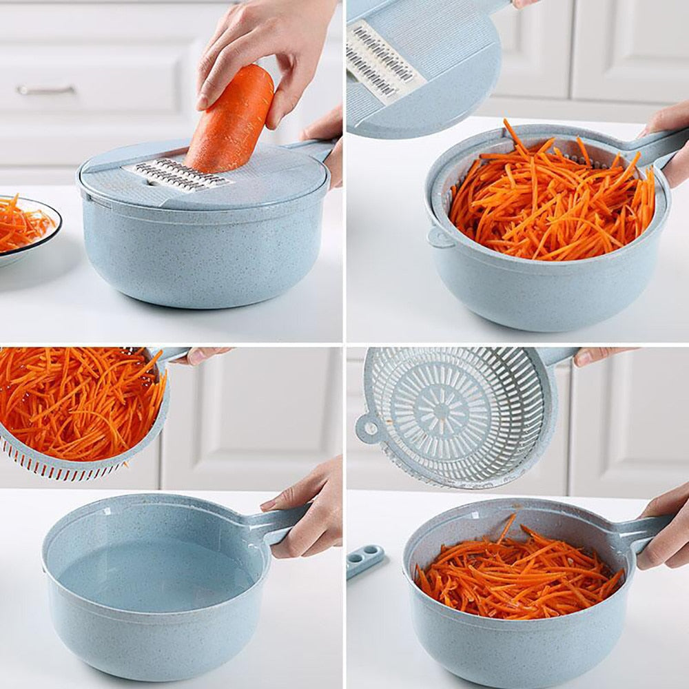 8 In 1 Mandoline Slicer Vegetable Slicer Potato Peeler Carrot Onion Grater With Strainer Vegetable Cutter Kitchen Accessories - image 3