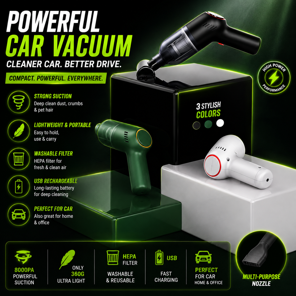 DailyScroll AutoDust™ Cordless Car Vacuum