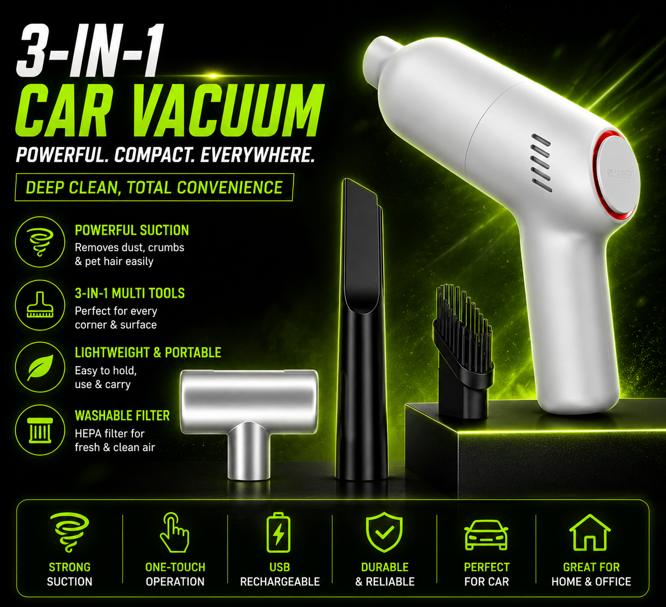DailyScroll AutoDust™ Cordless Car Vacuum - image 3