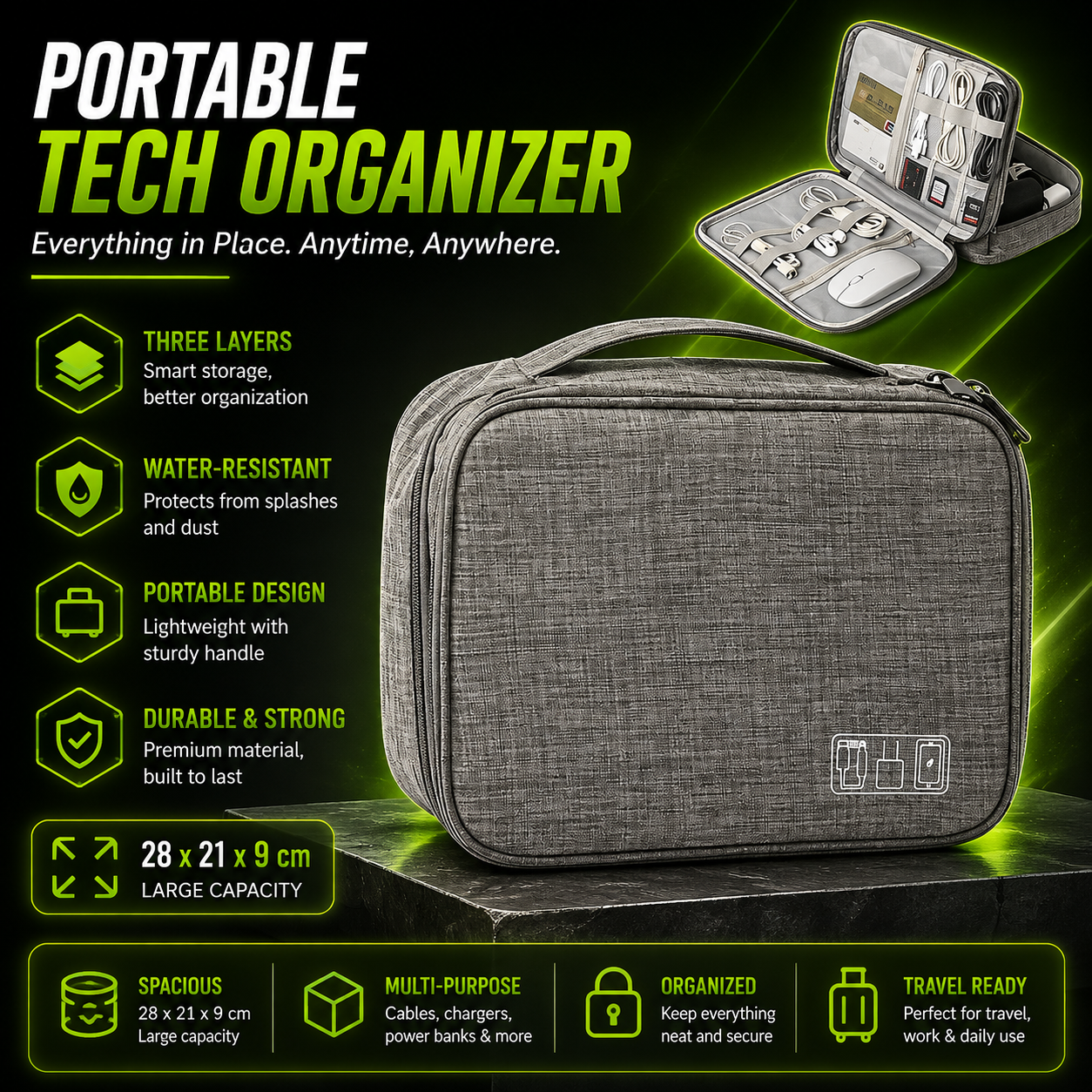 DailyScroll CableNest™ Tech Organizer - image 2