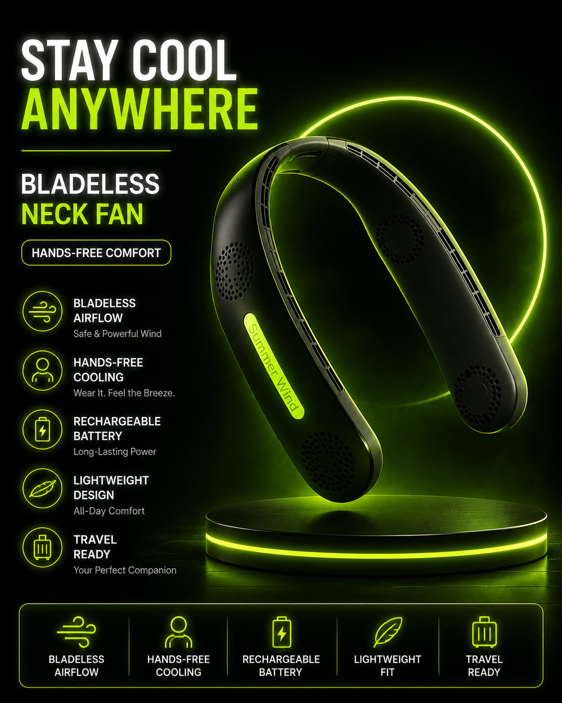DailyScroll CoolLoop™ Bladeless Neck Fan - image 2