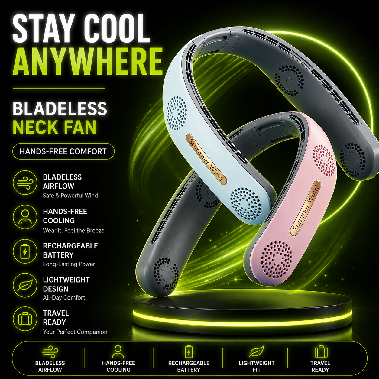 DailyScroll CoolLoop™ Bladeless Neck Fan - image 3