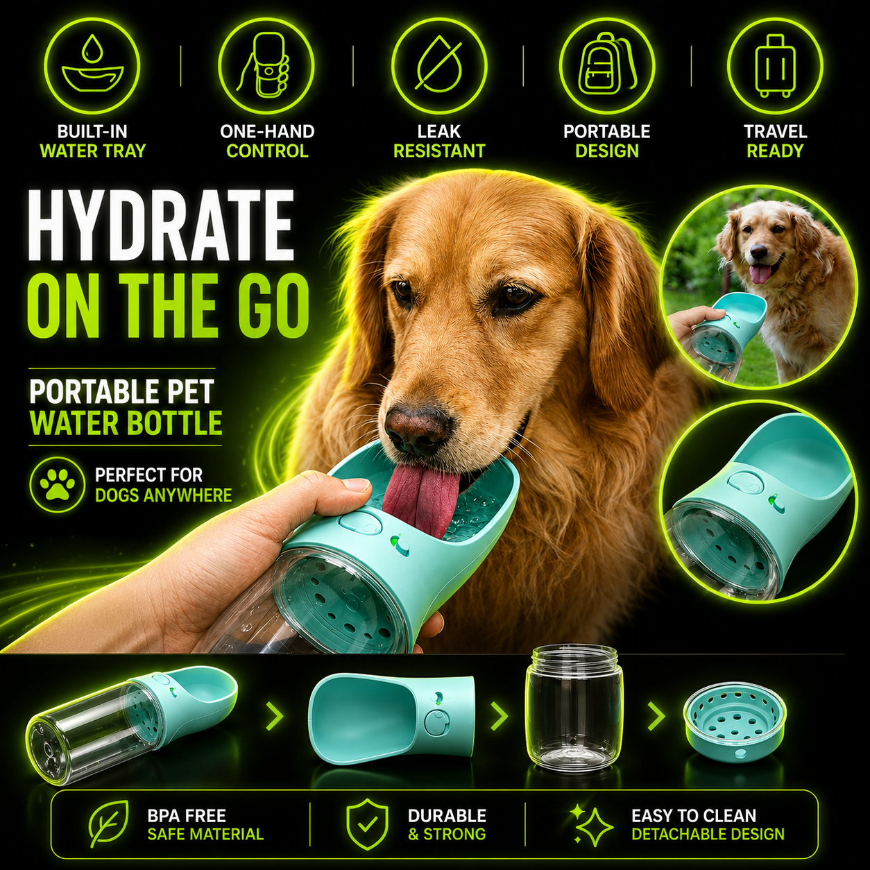 DailyScroll PupSip™ Portable Travel Water Bottle - image 2