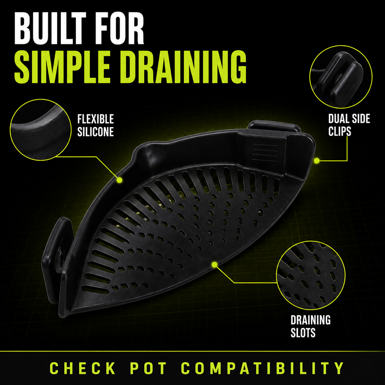 DailyScroll SnapStrain™ Clip-On Pot Strainer - image 2