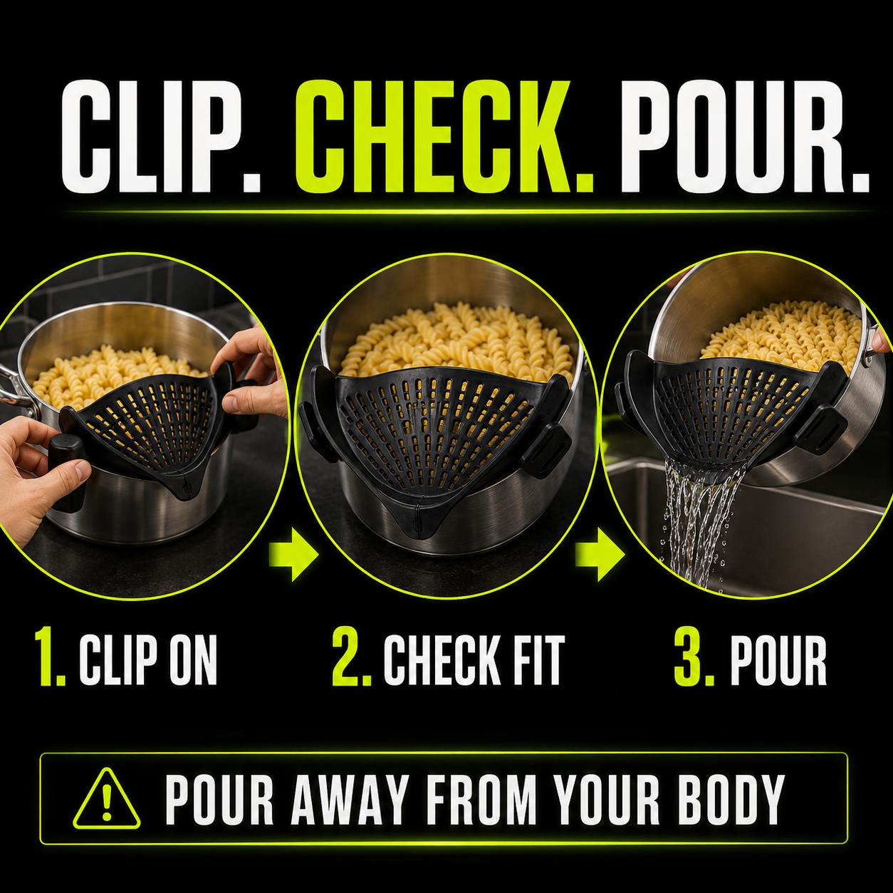 DailyScroll SnapStrain™ Clip-On Pot Strainer - image 3