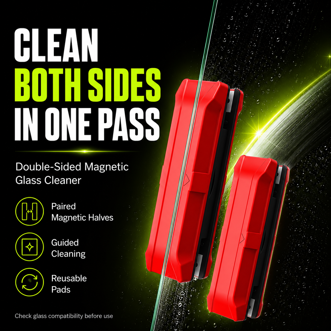 DailyScroll ClearReach™ Magnetic Window Cleaner - image 1