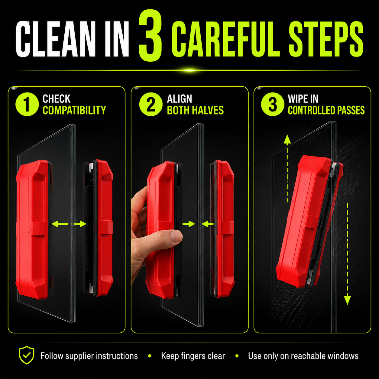 DailyScroll ClearReach™ Magnetic Window Cleaner - image 3