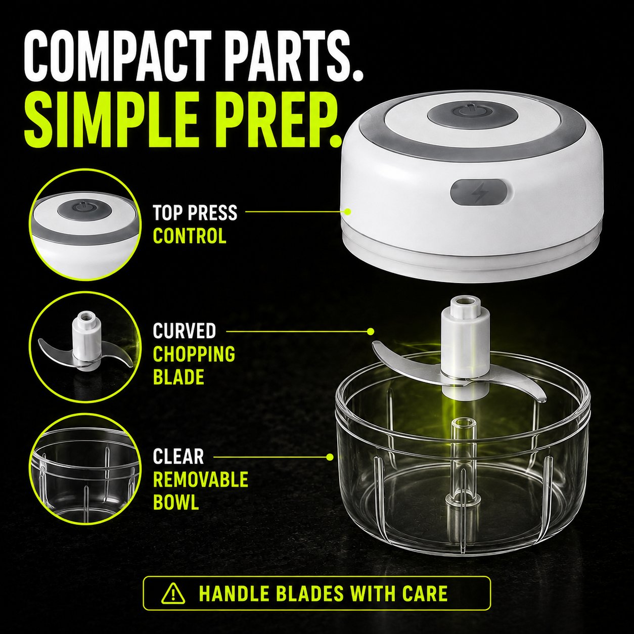 DailyScroll QuickMince™ Mini Food Chopper - image 2