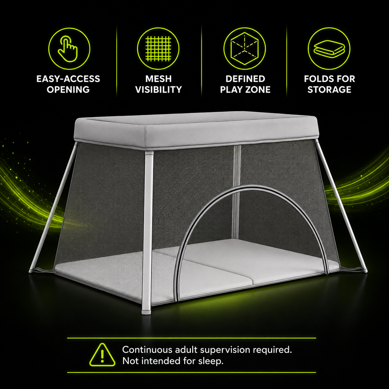 DailyScroll SafeZone™ Portable Baby Playpen - image 3