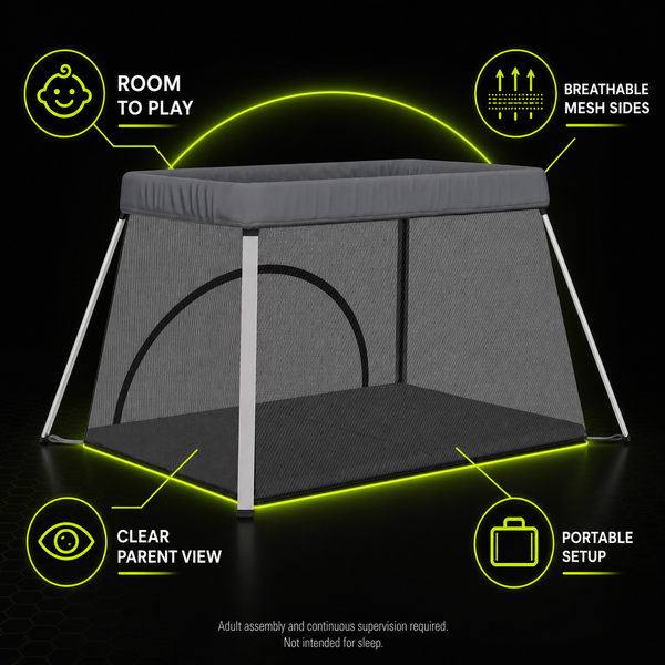 DailyScroll SafeZone™ Portable Baby Playpen