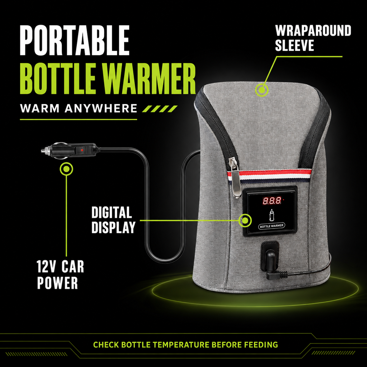 DailyScroll WarmGo™ 12V Travel Bottle Warmer - image 2