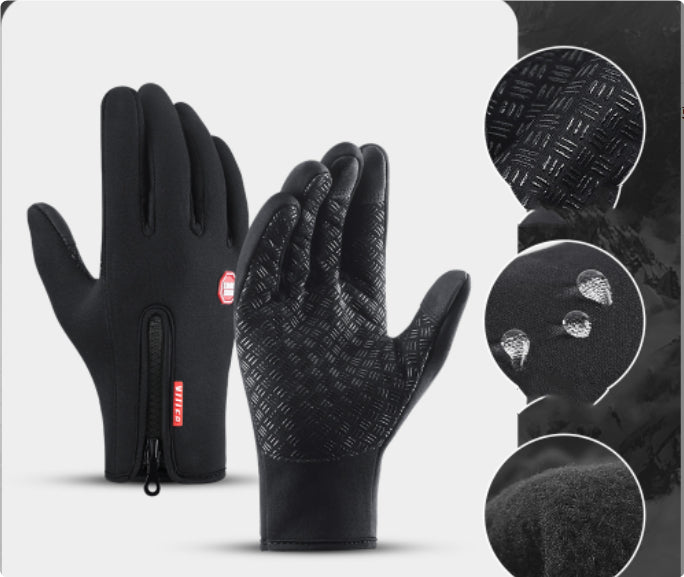 Winter Gloves Touch Screen Riding Motorcycle Sliding Waterproof Sports Gloves With Fleece - image 4