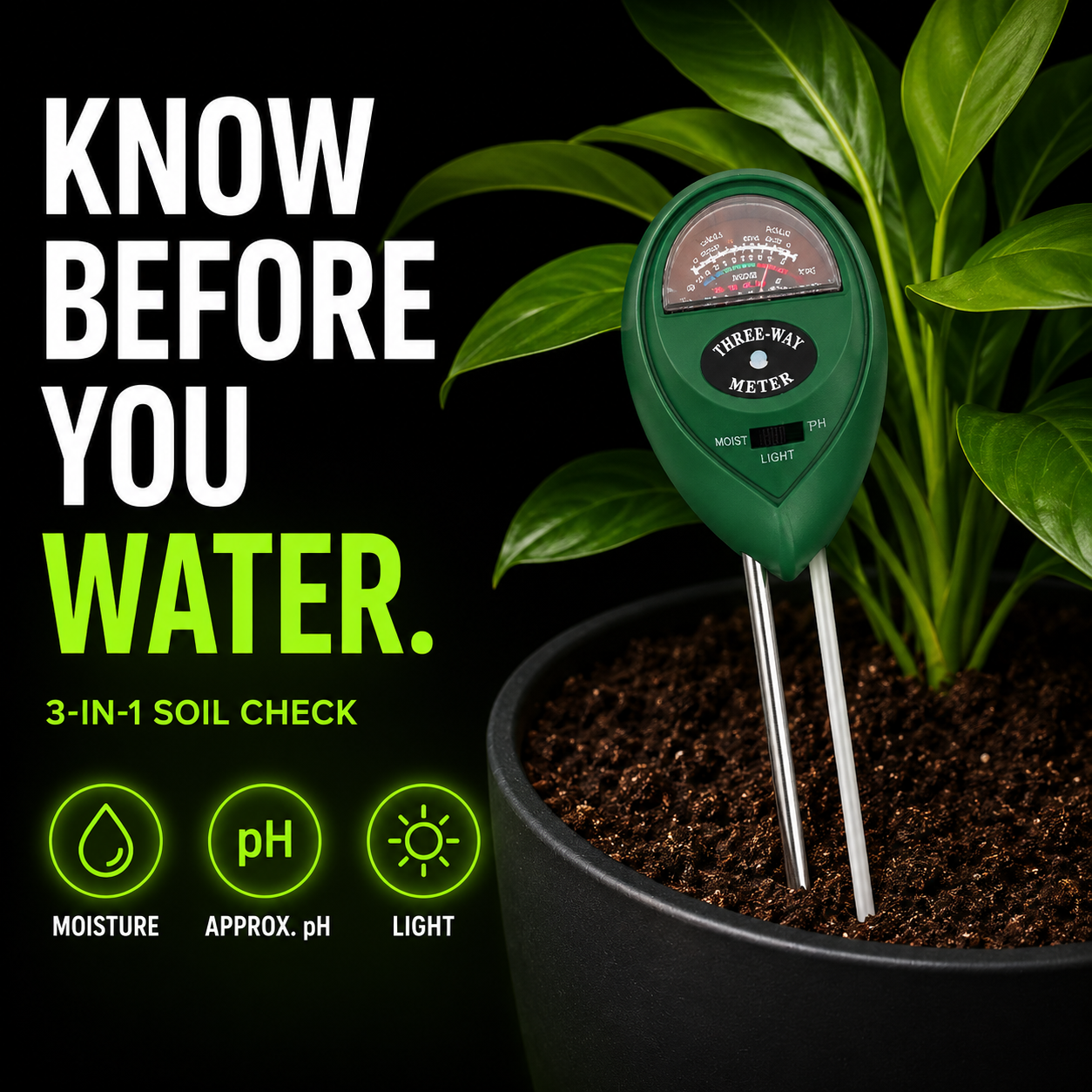 DailyScroll SoilSense™ 3-in-1 Meter - image 1