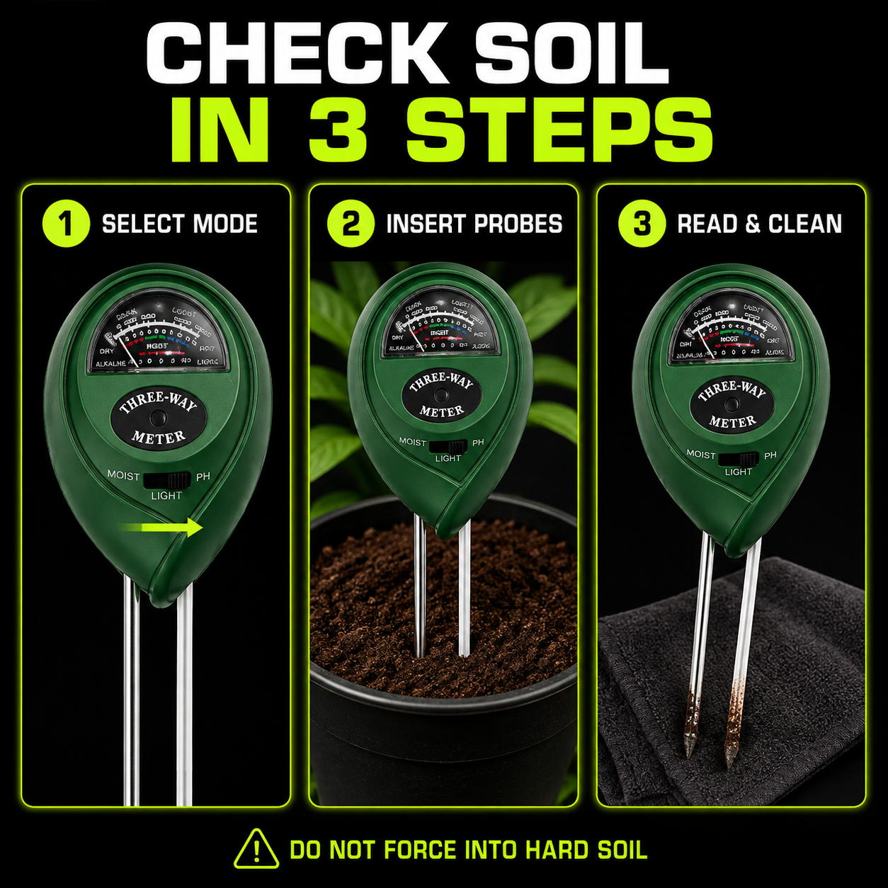 DailyScroll SoilSense™ 3-in-1 Meter - image 3